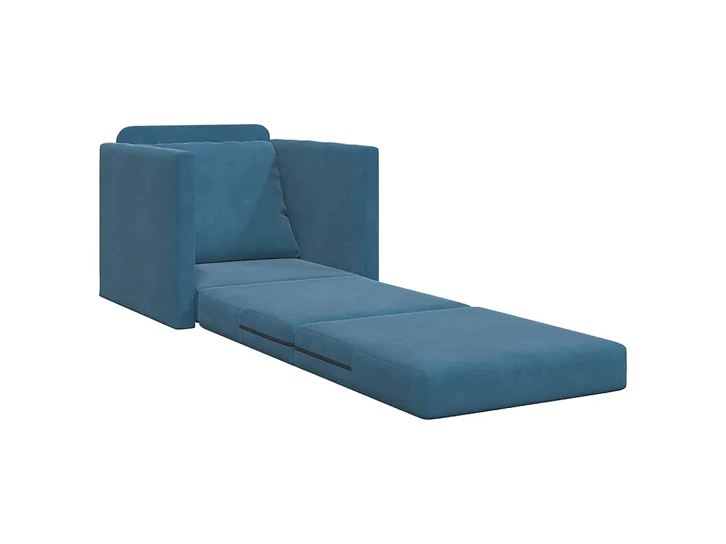 Canapé-lit avec coussin Bleu 74 x 77 x 81 cm Velours