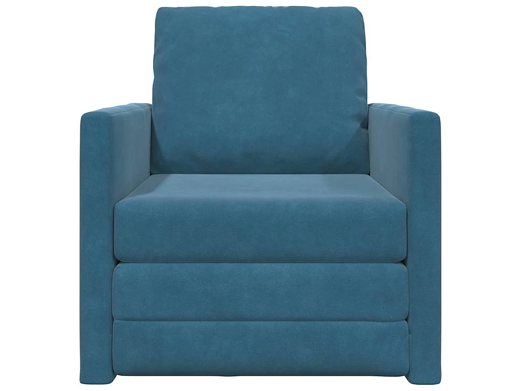 Canapé-lit avec coussin Bleu 74 x 77 x 81 cm Velours