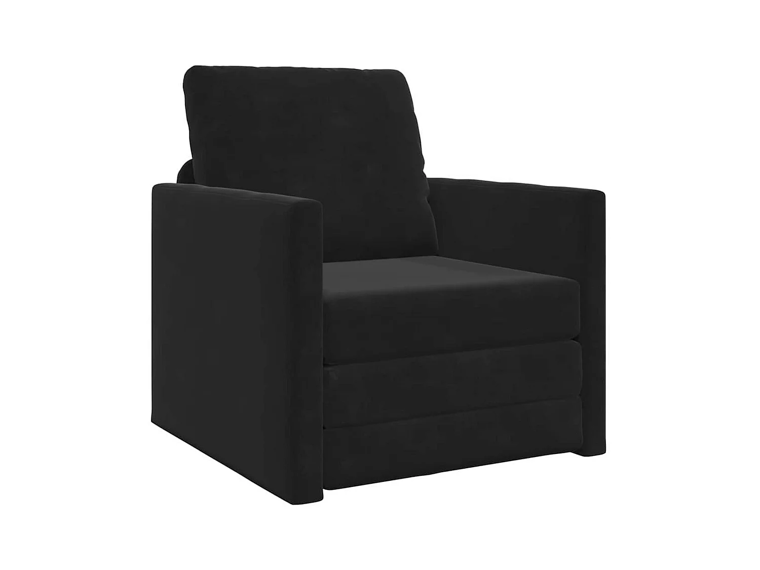 Divano letto con cuscino Nero 74 x 77 x 81 cm Velluto
