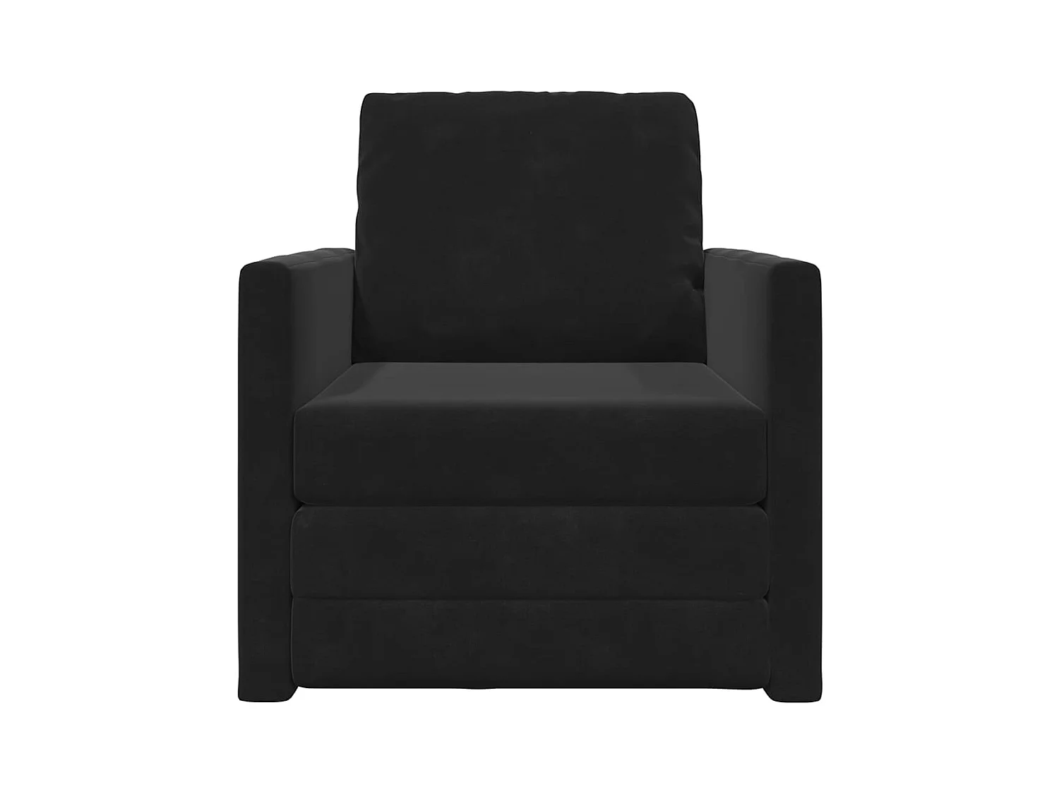 Divano letto con cuscino Nero 74 x 77 x 81 cm Velluto