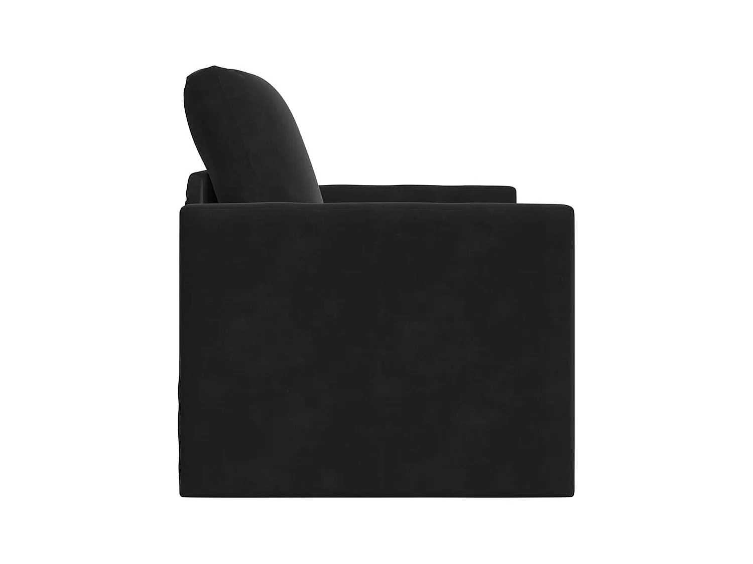 Divano letto con cuscino Nero 74 x 77 x 81 cm Velluto