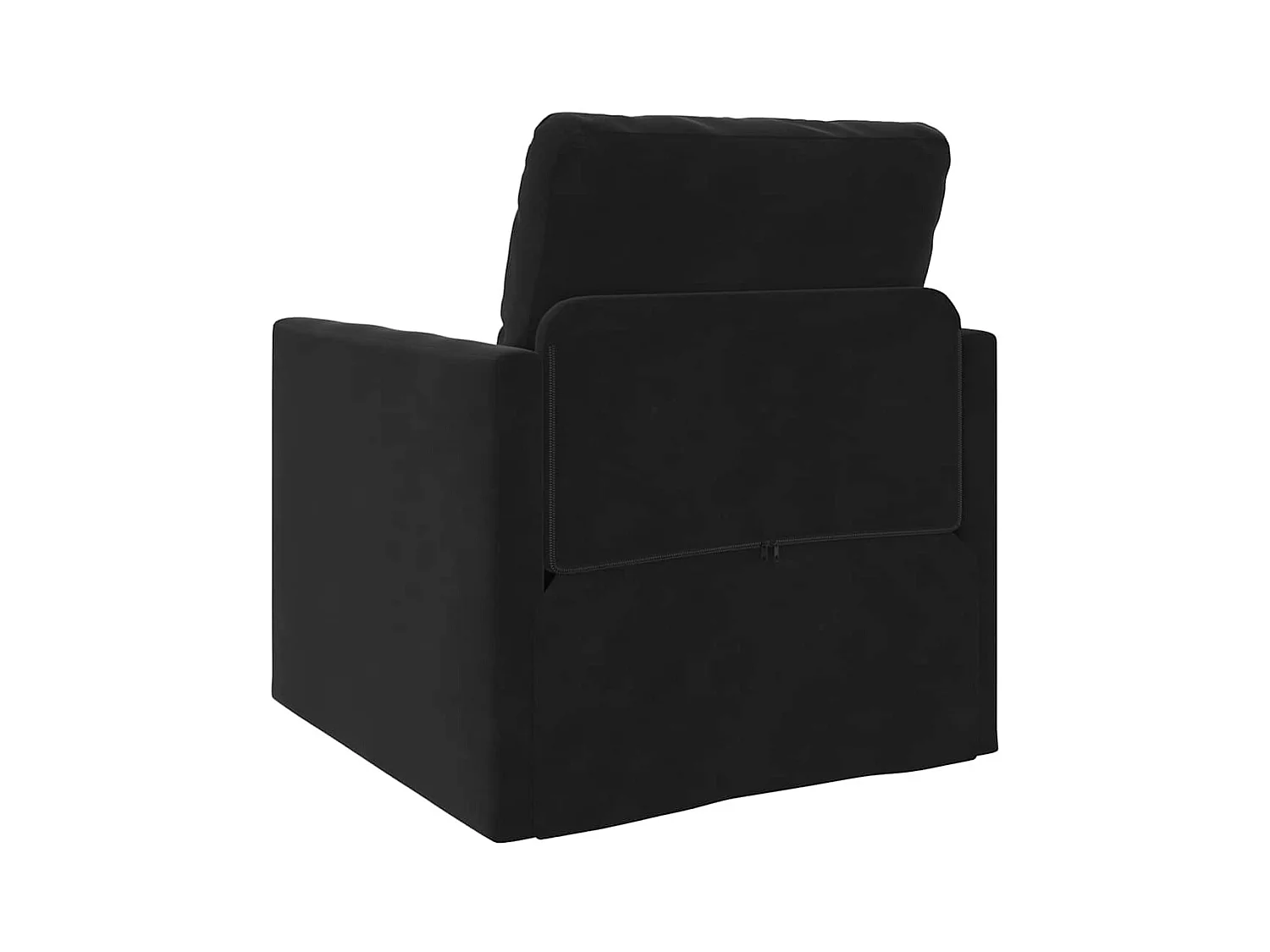 Divano letto con cuscino Nero 74 x 77 x 81 cm Velluto