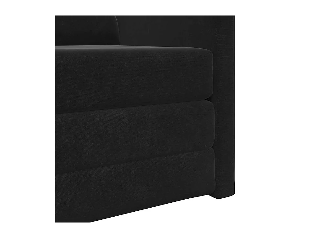 Divano letto con cuscino Nero 74 x 77 x 81 cm Velluto