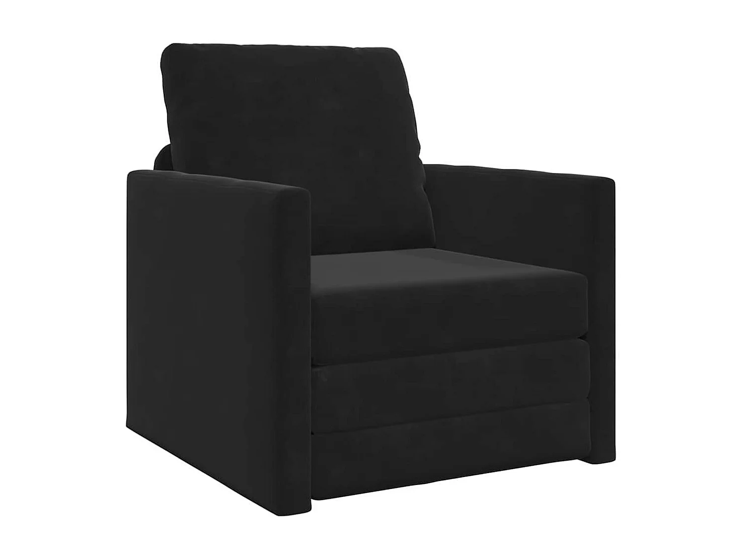Canapé-lit avec coussin Noir 74 x 77 x 81 cm Velours