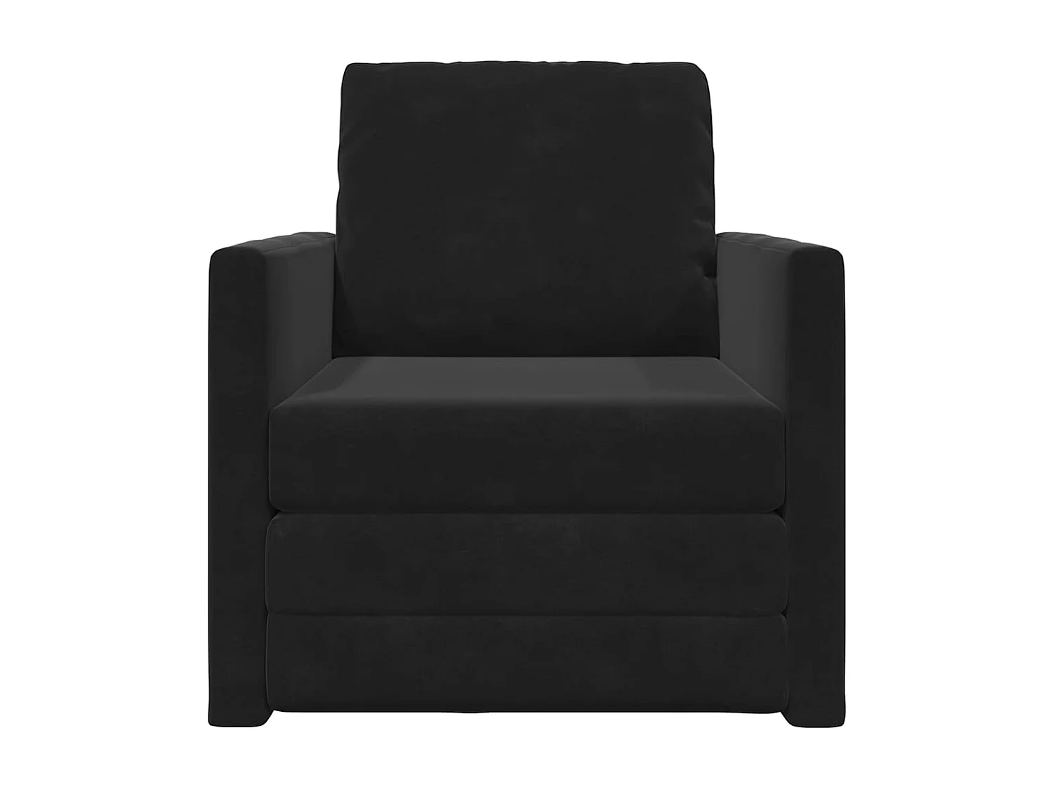 Canapé-lit avec coussin Noir 74 x 77 x 81 cm Velours