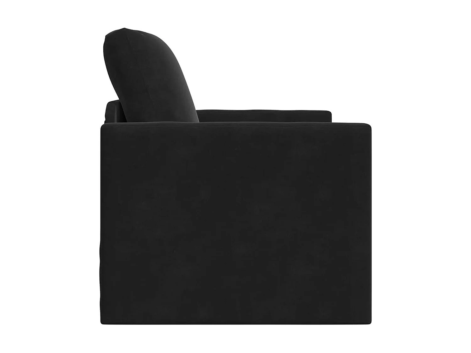 Canapé-lit avec coussin Noir 74 x 77 x 81 cm Velours