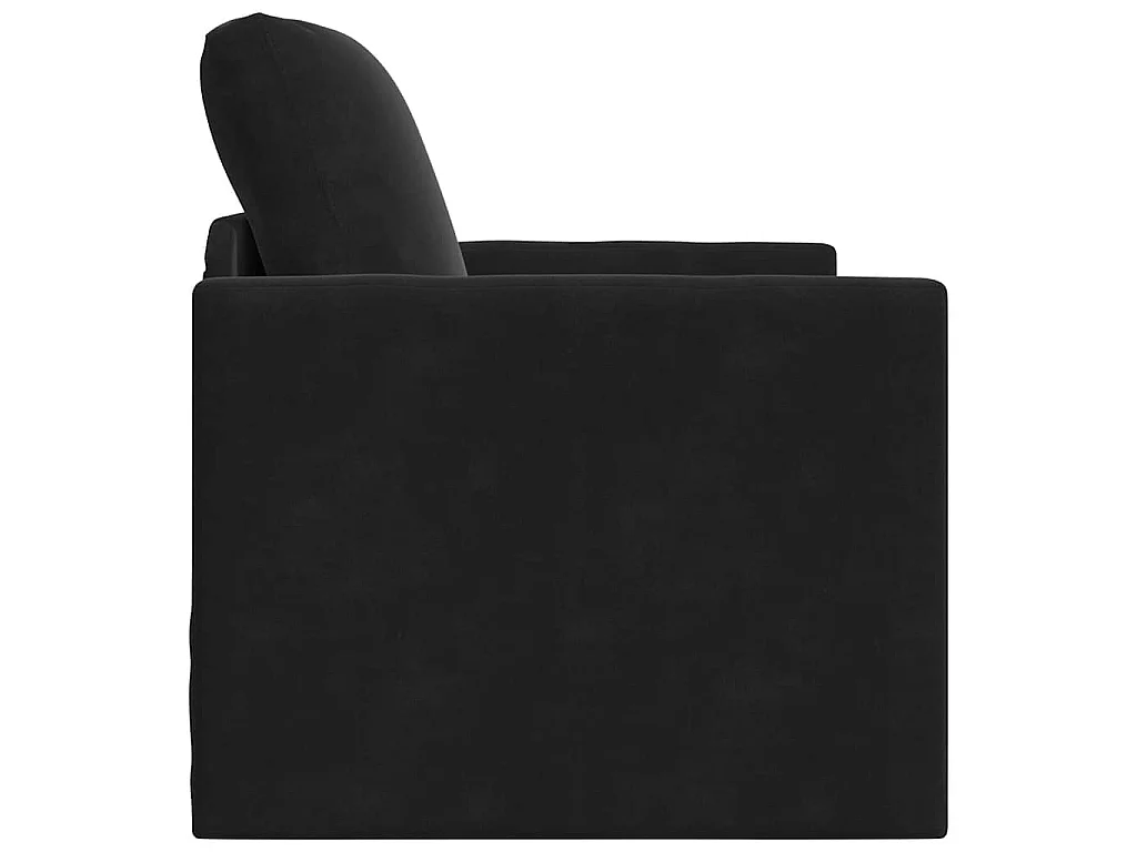 Divano letto con cuscino Nero 74 x 77 x 81 cm Velluto