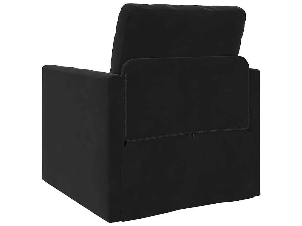 Divano letto con cuscino Nero 74 x 77 x 81 cm Velluto