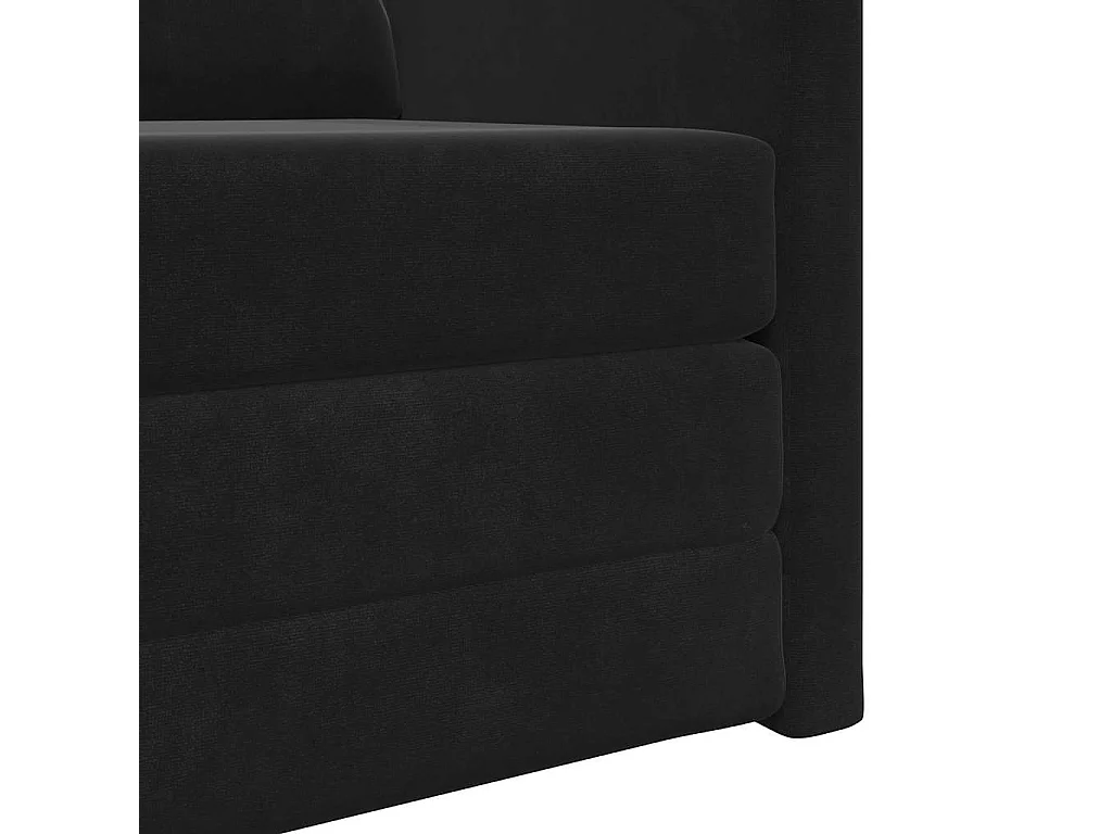 Divano letto con cuscino Nero 74 x 77 x 81 cm Velluto