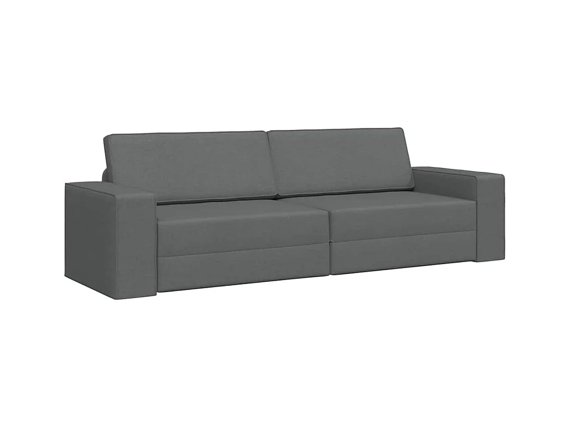 Divano letto da pavimento grigio scuro 245 x 78 x 77 cm in tessuto