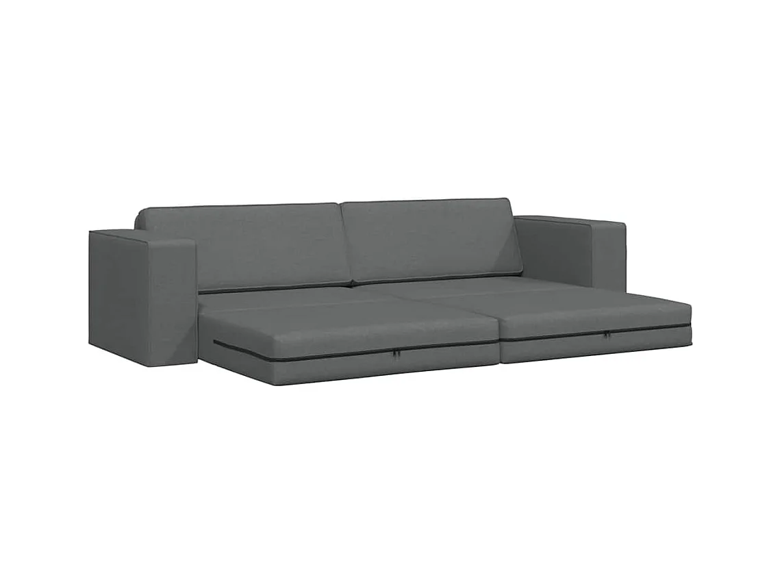 Divano letto da pavimento grigio scuro 245 x 78 x 77 cm in tessuto
