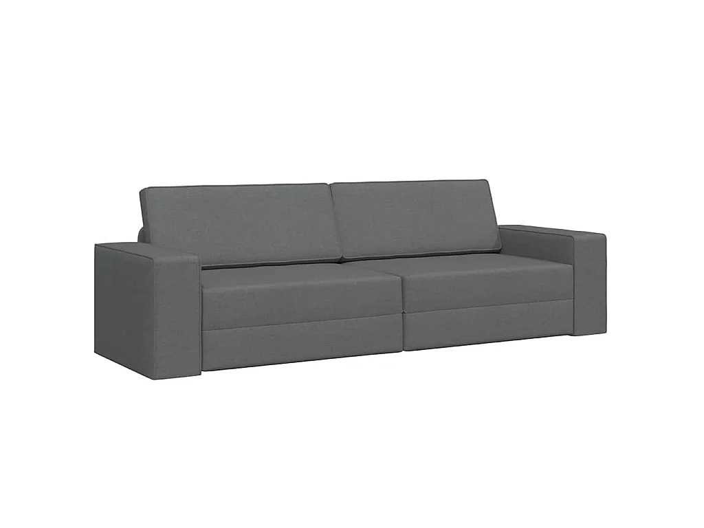 Canapé convertible 2 places en tissu gris 245x78x77 cm