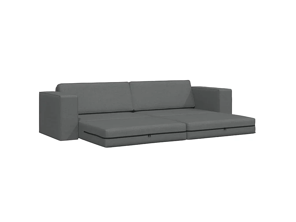 Canapé convertible 2 places en tissu gris 245x78x77 cm