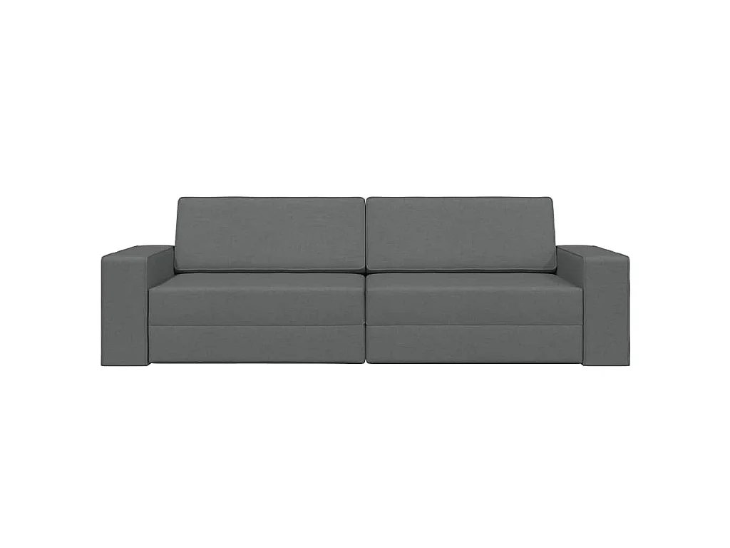 Canapé convertible 2 places en tissu gris 245x78x77 cm