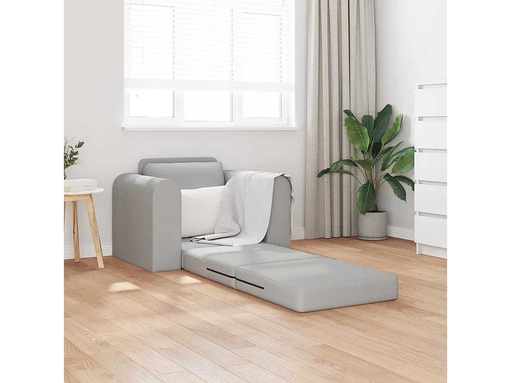 Canapé convertible 2 places en tissu gris LIT 98x71x83 cm