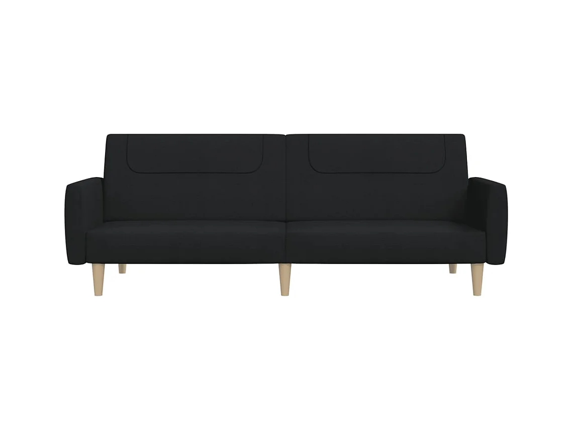 Zwarte stoffen 2-zits slaapbank