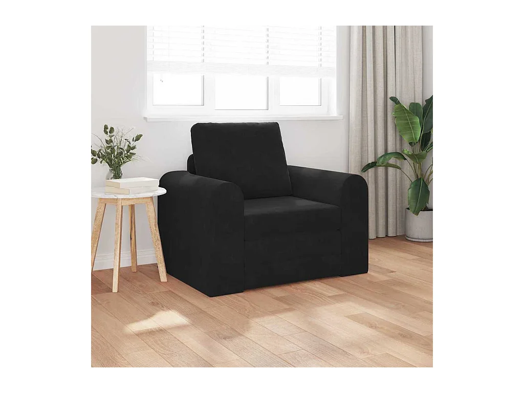 Divano letto nero 98 x 71 x 83 cm in velluto