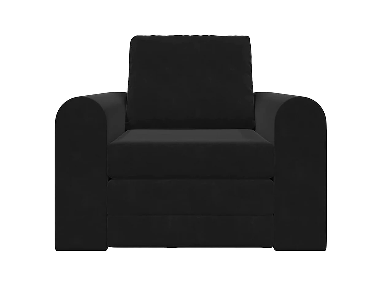 Divano letto nero 98 x 71 x 83 cm in velluto