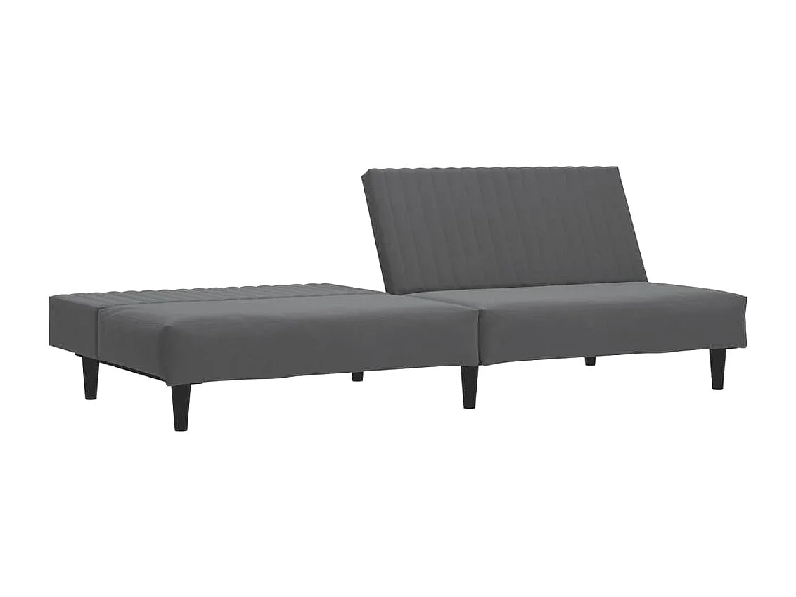 Sofá cama de 2 plazas de terciopelo gris oscuro