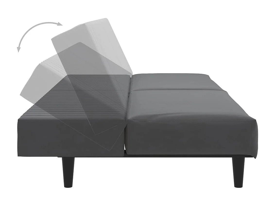 Sofá cama de 2 plazas de terciopelo gris oscuro