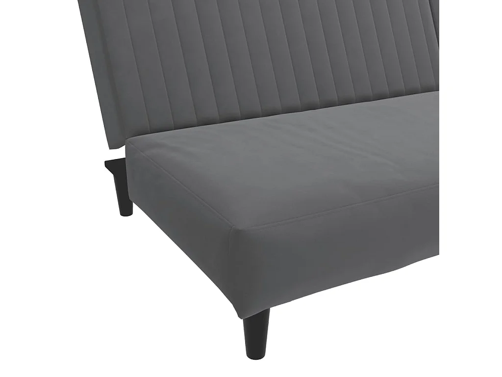 Sofá cama de 2 plazas de terciopelo gris oscuro