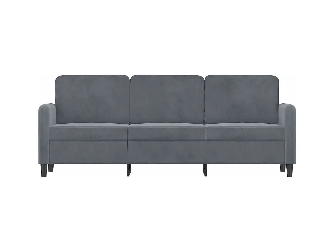 Divano 3 posti Grigio scuro 180 cm Velluto