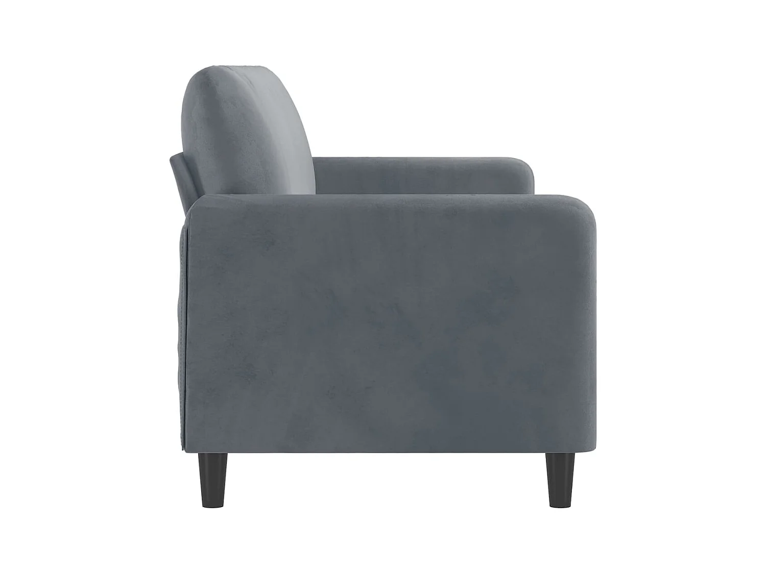 Divano 3 posti Grigio scuro 180 cm Velluto