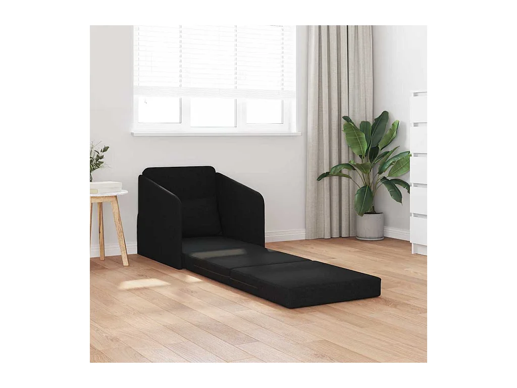 Divano letto nero 65 x 80 x 83 cm tessuto