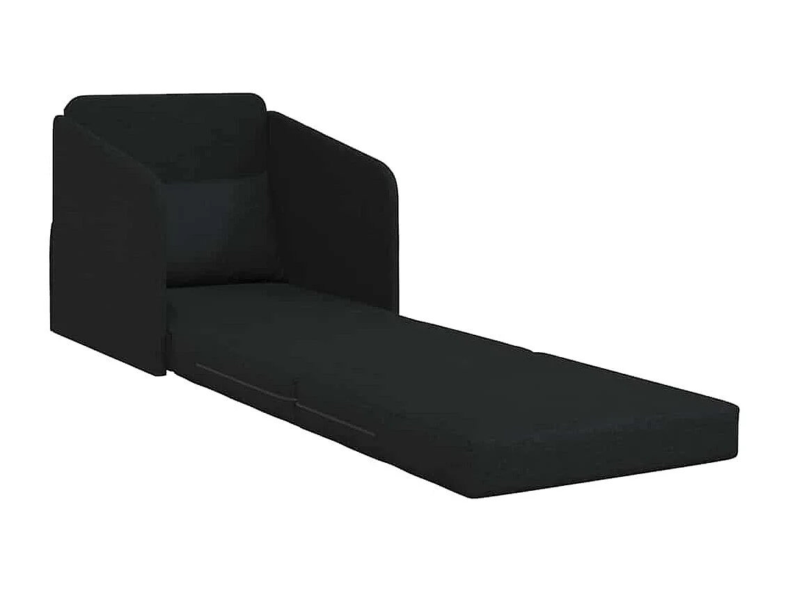 Zwarte slaapbank 65 x 80 x 83 cm stof