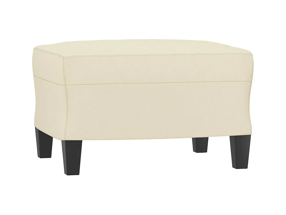 Poltrona con poggiapiedi Crema 60 cm Ecopelle