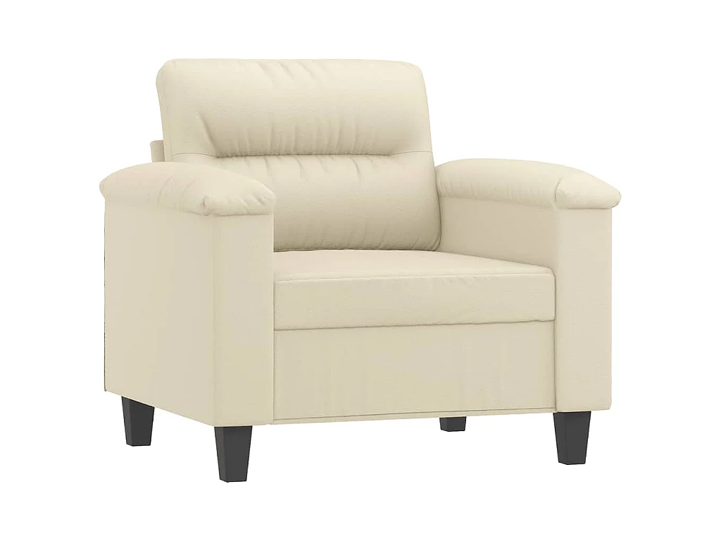Fauteuil avec repose-pied Crème 60 cm Similicuir