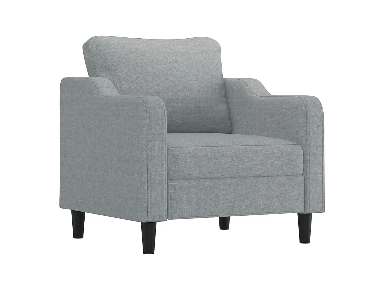 Fauteuil met voetenbankje Lichtgrijs 60 cm Stof