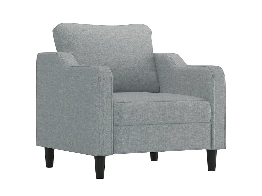 Fauteuil avec repose-pied Gris clair 60 cm Tissu