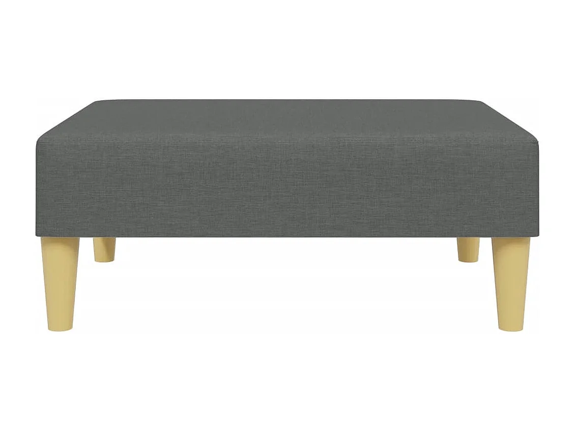 Sofá cama de 2 plazas con reposapiés de tela gris oscuro