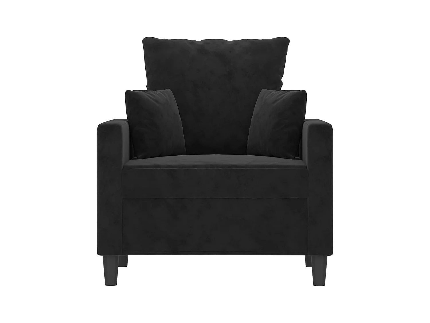 Sillón de terciopelo negro de 60 cm
