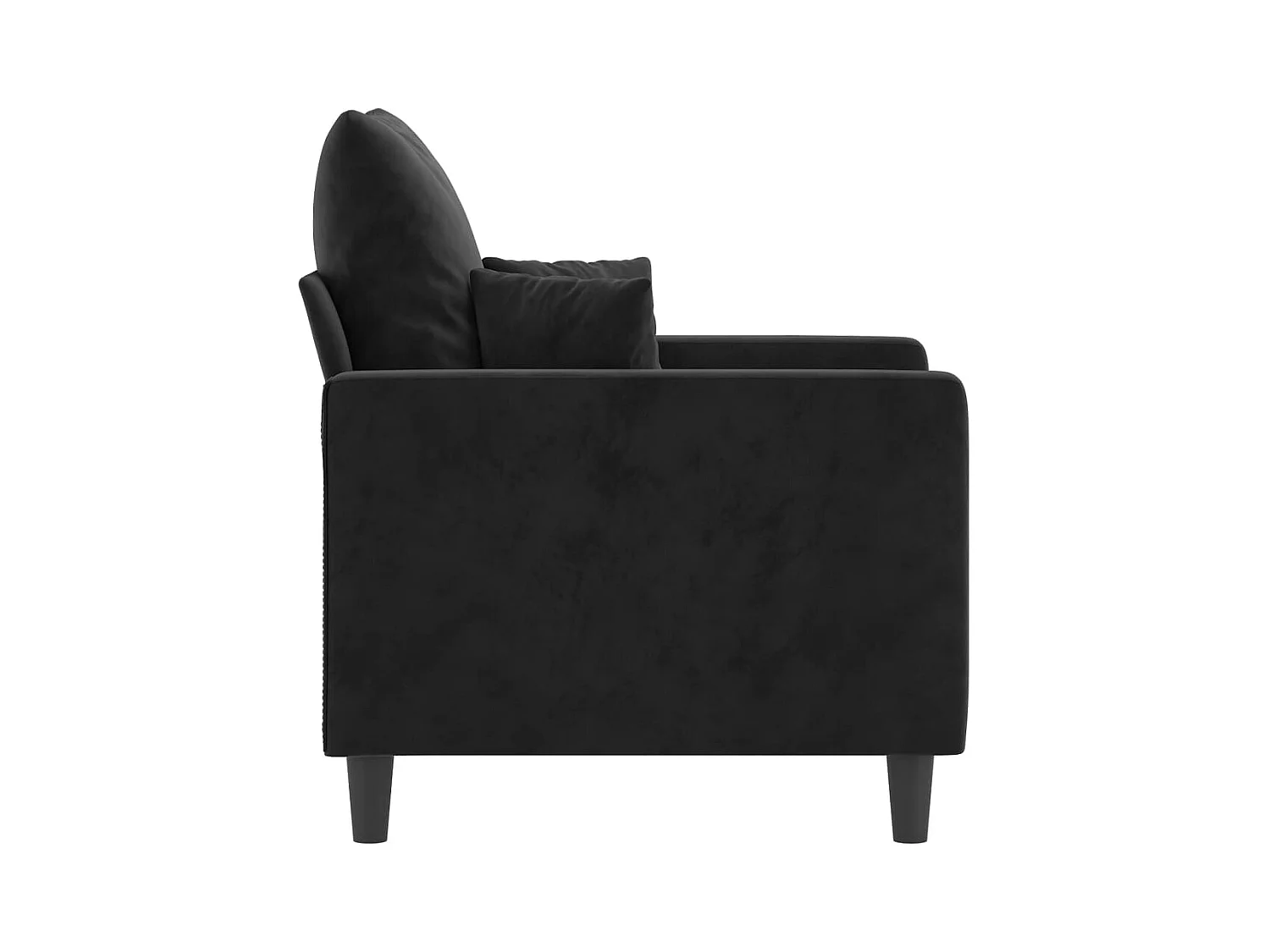 Sillón de terciopelo negro de 60 cm