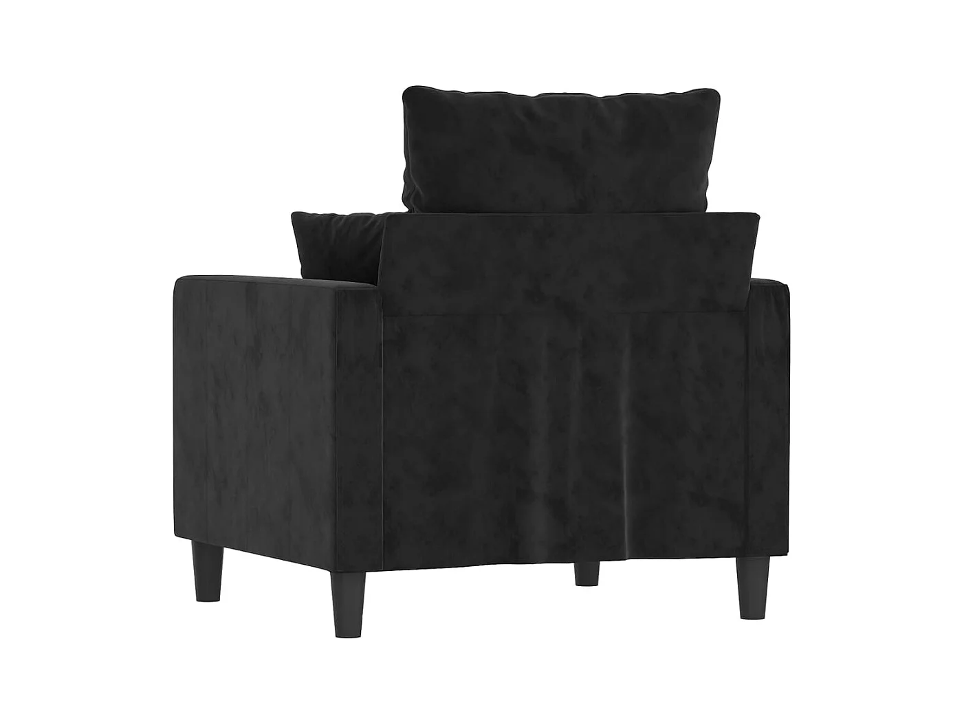 Sillón de terciopelo negro de 60 cm