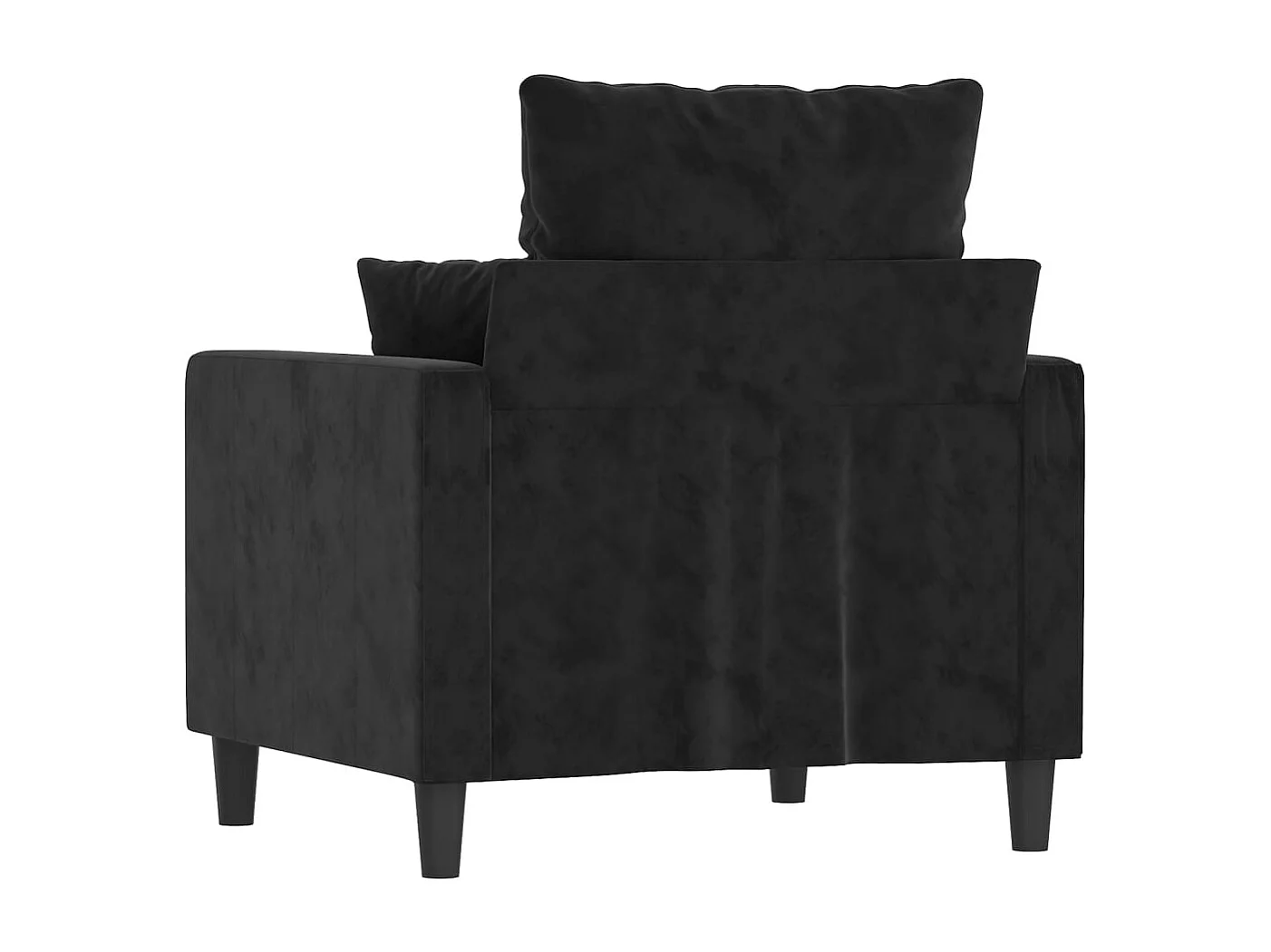 Sillón de terciopelo negro de 60 cm