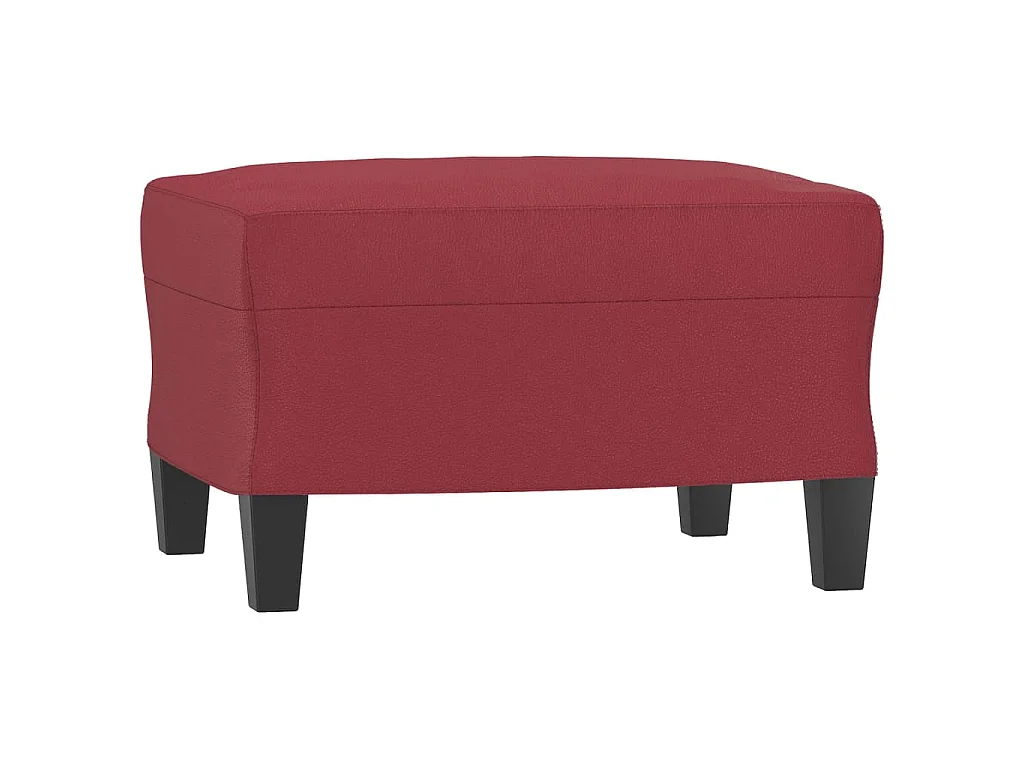 Sessel mit Fußstütze Burgunderrot 60 cm Kunstleder