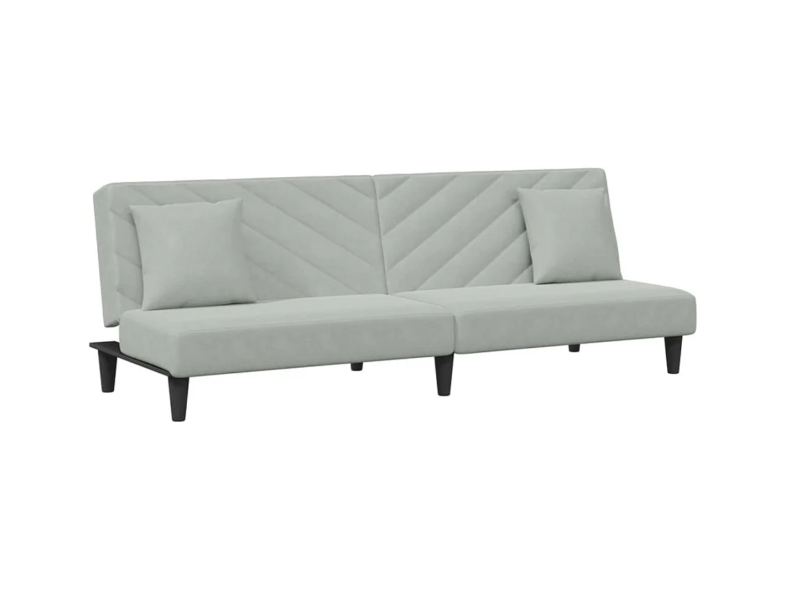 Set di divani 2 pezzi con cuscini in velluto grigio chiaro