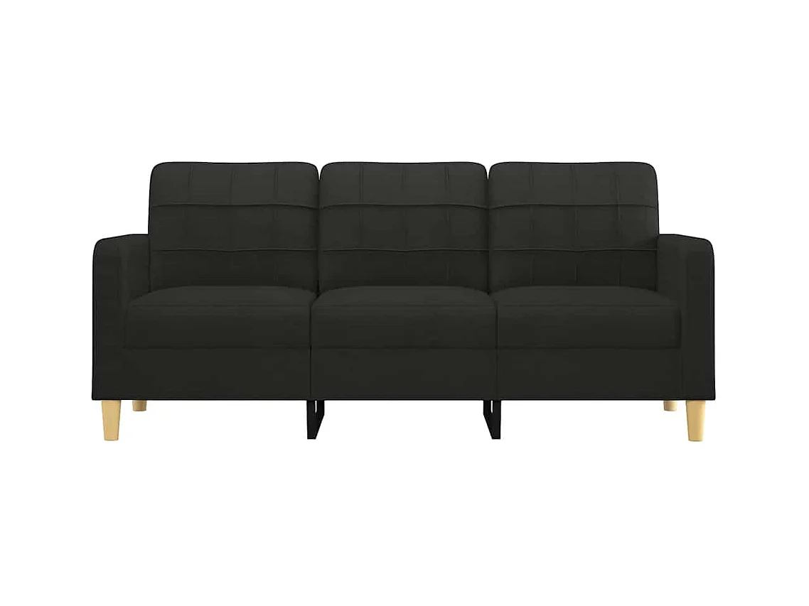 Divano 3 posti Nero 180 cm Tessuto