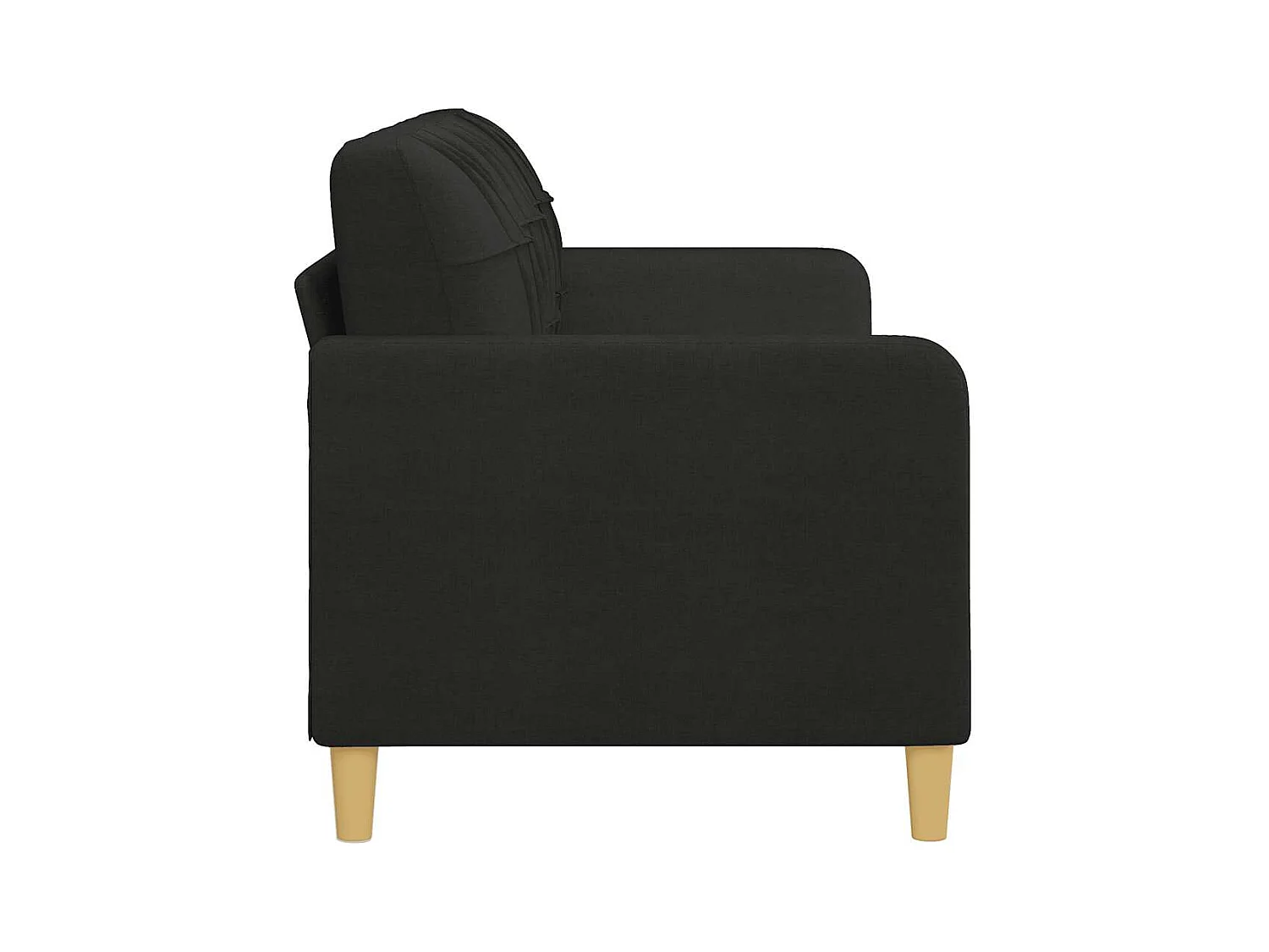 Divano 3 posti Nero 180 cm Tessuto