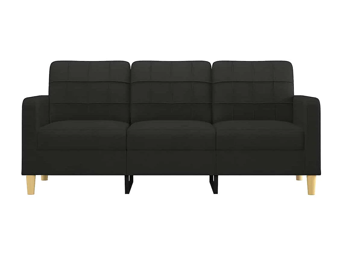 3-zitsbank Zwart 180 cm Stof