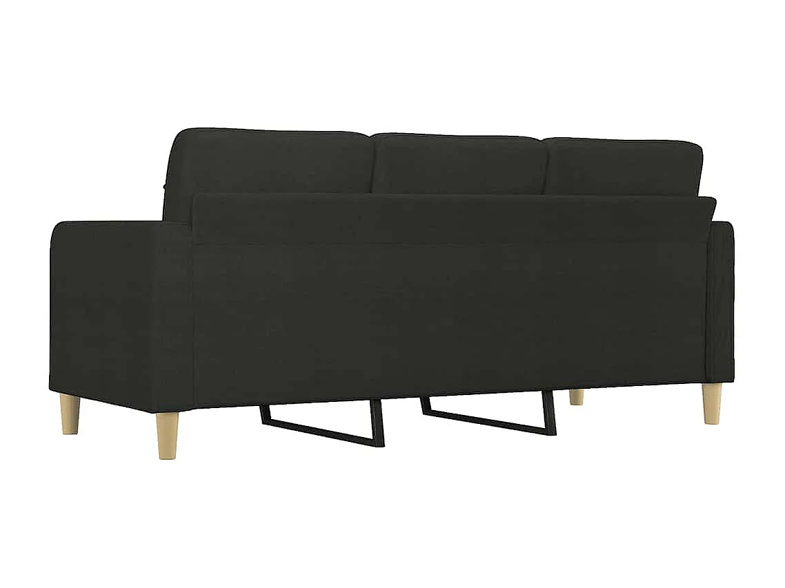3-zitsbank Zwart 180 cm Stof