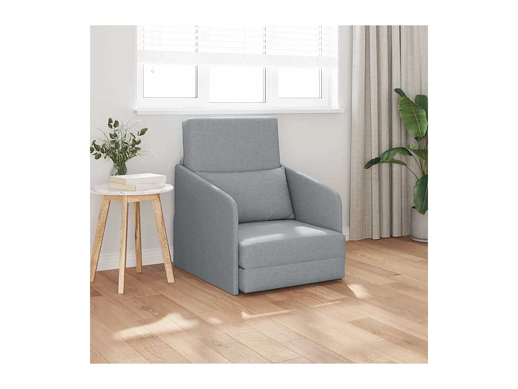 Divano letto grigio chiaro 65 x 80 x 83 cm tessuto