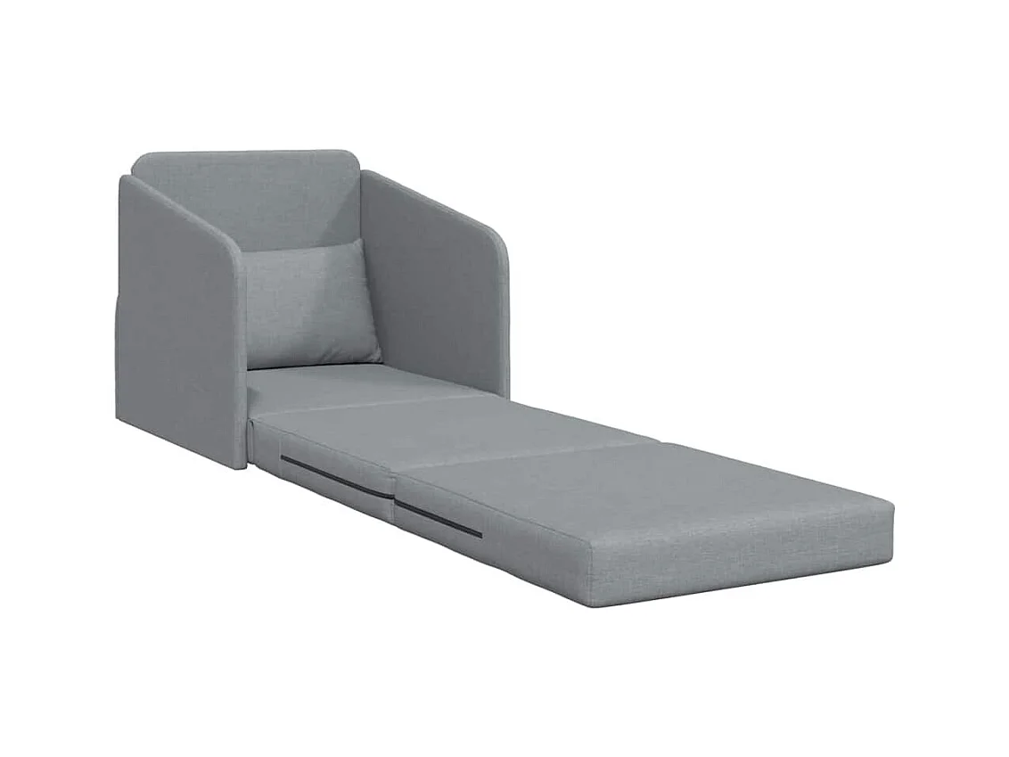 Divano letto grigio chiaro 65 x 80 x 83 cm tessuto