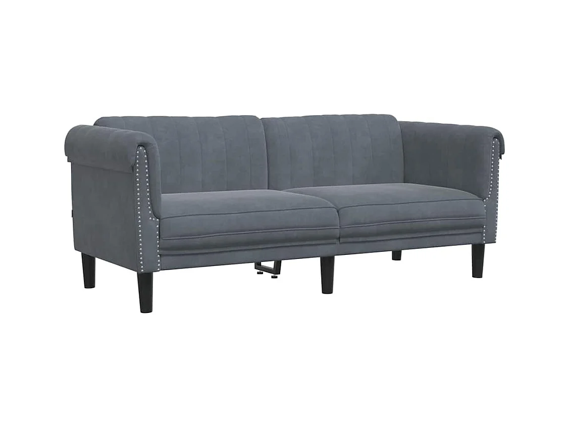 Sofá de 2 plazas de terciopelo gris oscuro