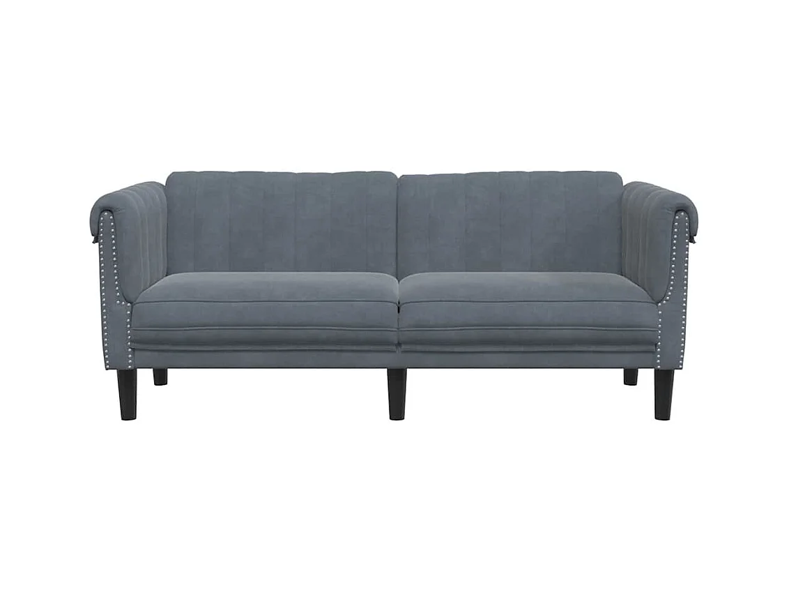 Sofá de 2 plazas de terciopelo gris oscuro