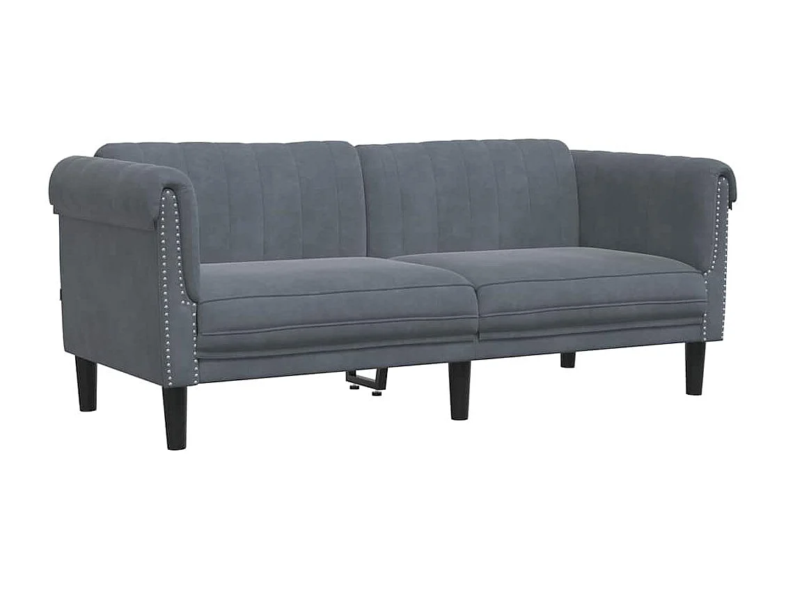 Sofá de 2 plazas de terciopelo gris oscuro