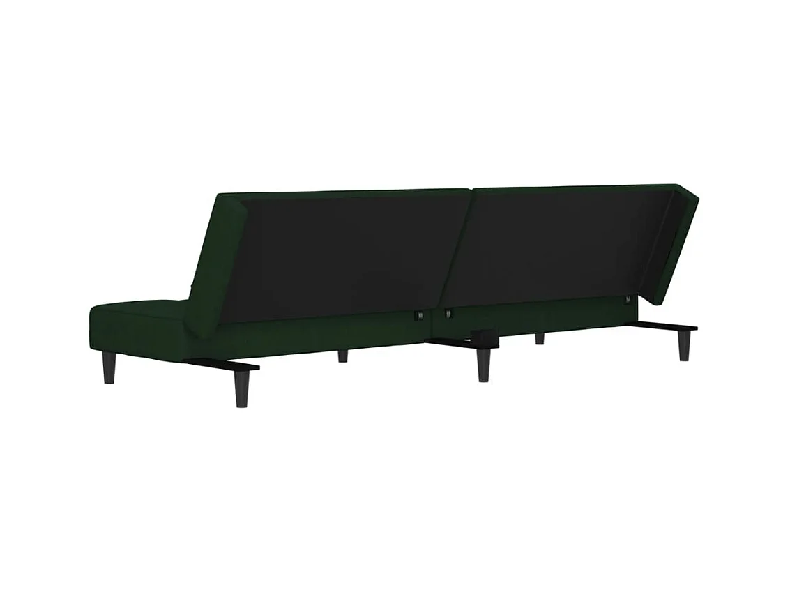 2-Sitzer-Schlafsofa mit zwei Kissen, dunkelgrüner Samt